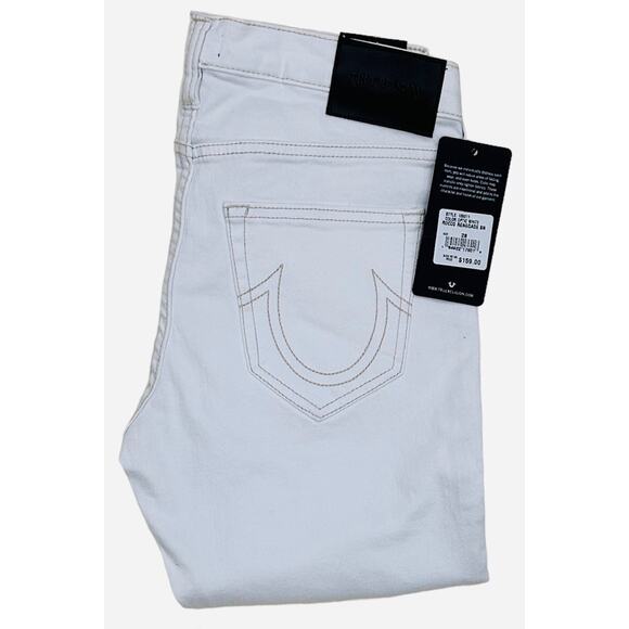 True Religion Men's Rocco Renegade Relaxed Skinny Fit Stretch White Jeans - Picture 4 of 9